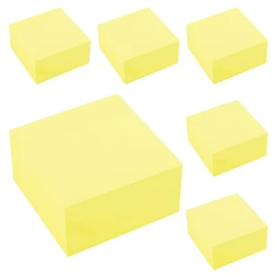 Image of D.RECT Sticky Notes Adhesive Notepads Set of 6 Piece 76 x mm Stationary Supplies Office 400 Sheets Ideal for Short Messages and Color Yellow