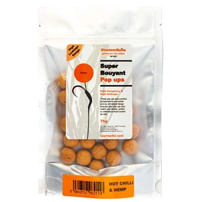 Image of starmerbaits Pop ups/Hot chilli and hemp / 15mm 55g