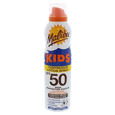 Image of Malibu Sun Kids SPF 50 Continuous Lotion Spray, High Protection, Water Resistant, 175 ml