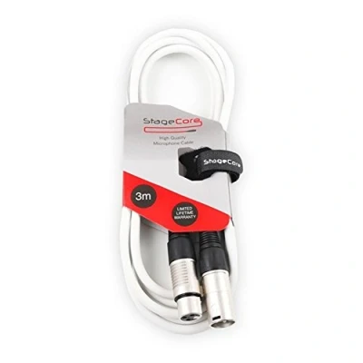 Image of StageCore 3 Metre Female XLR to Male Professional Audio Cable Lead White