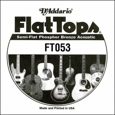 Image of D&#039;Addario .053 Semi Flat Phosphor Bronze Single String for Acoustic Guitar