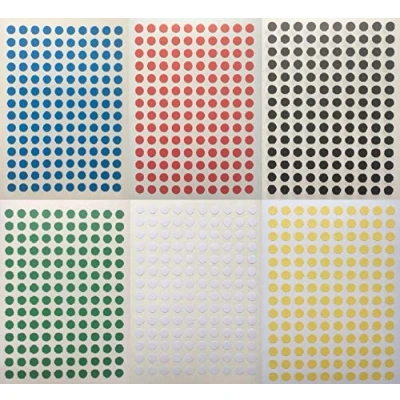 Image of 840 Assorted 5mm Sticky Coloured Dots Easy Peel Self Adhesive Colour Coding Round Labels Circle Stickers