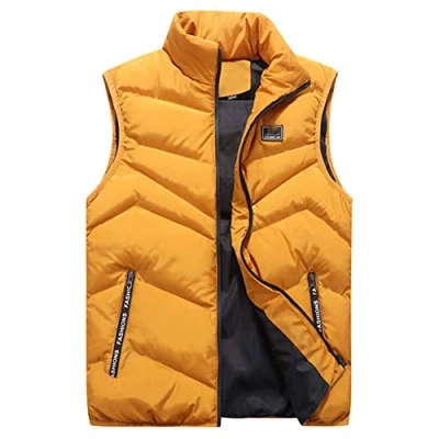 Image of Mens Padded Gilet Bodywarmer Ultralight Sleeveless Vest Yellow L