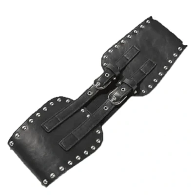 Image of Zac&#039;s Alter Ego Black Double Buckle Elasticated Studded Corset Waist Belt
