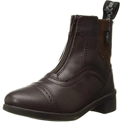 Image of Saxon Syntovia Zip Paddock Boots, Brown, Childs 2