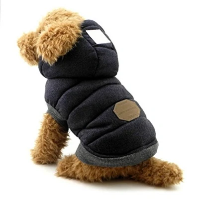 Image of SELMAI Hoodies for Cats Dog Coats Winter Warm Jackets Cotton Clothing Fleece Pet Clothes Dogs Small Girls Boys Chihuahua Puppy Yorkie Walking Playing Outdoor Cold Weather Windproof Blue L