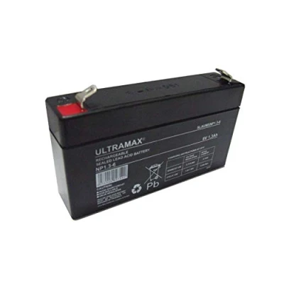 Image of Ultramax NP Series NP1.3 6 Sealed Valve Regulated Lead Acid Battery SLA 6V 1.3Ah