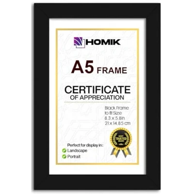 Image of HOMIK A5 Frame Photo with Acrylic Safety Glass Mount Home Decor Picture Ideal For Gifting