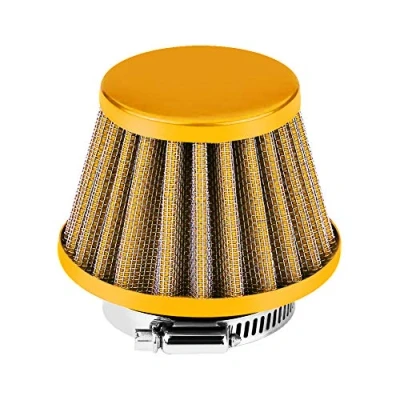 Image of Motorcycle Air Intake Filter Kit, Universal 38mm Cold Clamp On Kit for Off road ATV Quad Dirt Pit Bike (Gold)