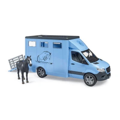Image of Bruder MB Sprinter Animal Transporter/Horse Transporter 1:16 Toys