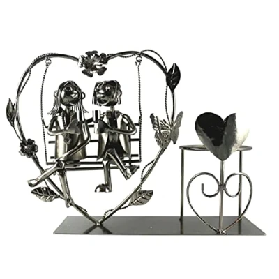 Image of ito electronics Swing Bottle Holder Lovers Dance Couple Wedding Gift Heart Wine Stand