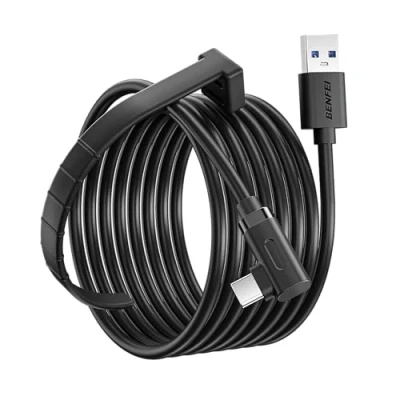 Image of BENFEI Link Cable 16 FT Compatible with Oculus/Meta Quest 3, Quest2/Pro/Pico 4 Accessories and PC/SteamVR, High Speed PC Data Transfer, USB 3.0 to C for VR Headset