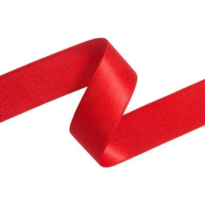 Image of 5 Metres Luxury Satin Ribbon 25mm Width x Craft Gift Wrap Floristry (Red)