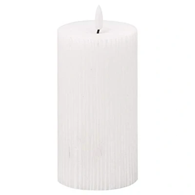 Image of Hill 1975 20871 Luxe Collection Natural Glow 3x6 Textured Ribbed LED Candle, Plastic, Wax, Mixed, One Size