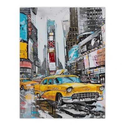 Image of Artery8 New York City Taxi Cars Times Square Cityscape Living Room Extra Large XL Wall Art Poster Print