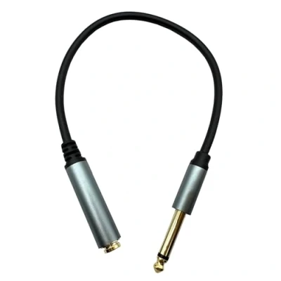 Image of Halokny 6.35mm to Instrument Cable, Golden Plated 1/4 Inch Male Female TS Mono Audio Jack for Electric Guitar, Bass, Amplifier, Speaker, Mixer 1FT/0.3M (Male 1Ft)