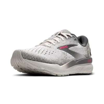 Image of Brooks Women’s Ghost 16 Neutral Running Shoe, Grey/Gargoyle/Pink, 4 UK