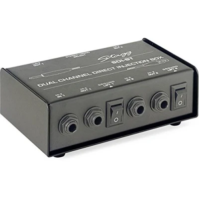 Image of Stagg 2 Channel Passive DI Box With Mono/ Stereo Switch SDI ST