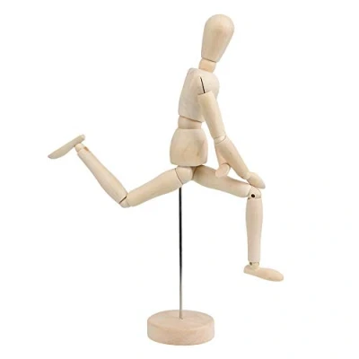 Image of SHANOER 12 Inch Wooden Human Mini Mannequin with Flexible Joints Artist Sketch Drawing Model Manikin Art Doll