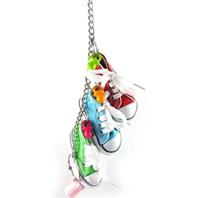 Image of Cockatiel Toy African Grey Parrot Toys Hanging Chewing Swing Mini Sneaker For Small Conures, Love Birds, Parakeets Cockatiels