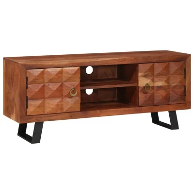 Image of vidaXL Media Storage Cabinets &amp; Racks Brown Solid acacia wood