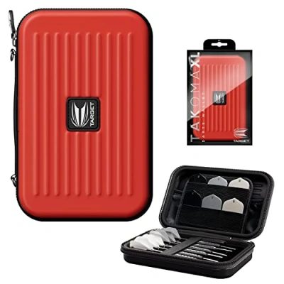 Image of TARGET Darts Takoma XL Wallet, Red Case Holds 6 Darts, Protective EVA Dart Holder with Double Zip Lock Inner Pouches Professional Accessories