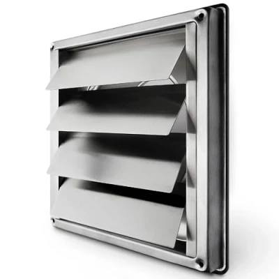 Image of calimaero® VKE Air Vent Covers Exterior 100mm Gravity Grille Backdraft Shutter Stainless Steel Extractor Cover, Flaps Close Automatically 4 Inch Fits Only with Metal Ducts