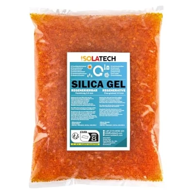 Image of ISOLATECH Silica Gel Regenerable Desiccant Orange 900 g Bag Dehumidifier