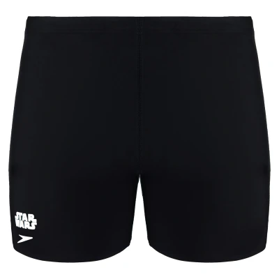 Image of Speedo Boys Logo Panel Aqua Short Black/White/Risk Red, Size 32