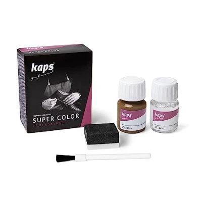 Image of Kaps Dye Super Color + Preparer (25 ml Each), Professional Leather for Natural Leather, Faux and Fabric, Nourishing Repairing Shoes (152 Nevada)