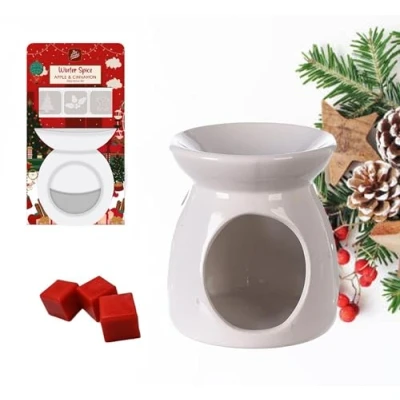 Image of Christmas Wax Melts &amp; Oil Burner Set Winter Spice Apple Cinnamon Scented