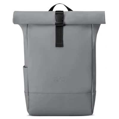 Image of Johnny Urban Backpack Womens &amp; Mens Grey Harvey Medium Sleek Roll Top Laptop Rucksack for Work Travel University Ladies Daypack Water repellant