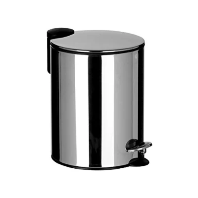 Image of Premier Housewares Kitchen Bin Bathroom Recycling Bins Stainless Steel Pedal And Waste Rubbish 27 x 20.3 26 cm, Silver
