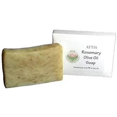 Image of ATTIS Rosemary &amp; Olive Oil Natural Handmade Soap 100g with Shea Butter, Aloe Vera gel and Esential