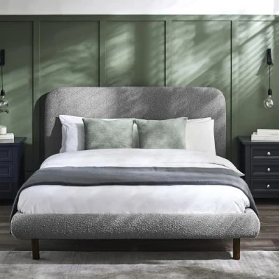 Image of Julian Bowen Hannah King Bed 150Cm Grey Boucle