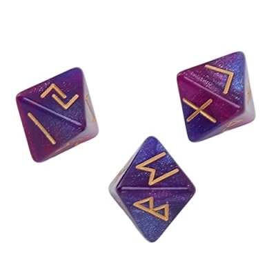 Image of Fortune Telling Dice, learn round dice for astrological prediction (Purple Blue)