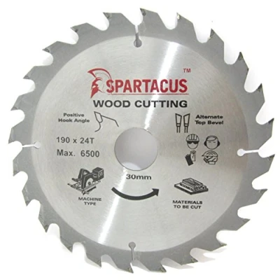 Image of Spartacus 190mm Diameter x 24 Teeth 30mm Bore Wood Cutting Circular Saw Blade Fits Makita 5017RKB 5703R 5704R