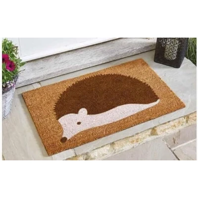 Image of Garden Mile Hedgehog Coir door mats Durable Indoor and Outdoor Natural Weather Resistant Eco friendly Entrance front mat outside for (Hedgehog Spike)