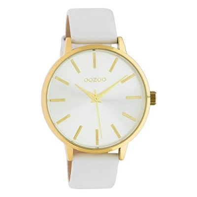 Image of Oozoo Women&#039;s Watch with Leather Strap 42 mm Colours of Unicolour, Gold silver, groß, Strap.