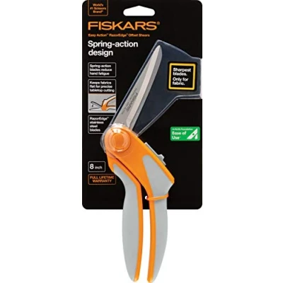 Image of Fiskars 190850 8 Inch RazorEdge Easy Action Fabric Shears for Tabletop Cutting Stainless Steel