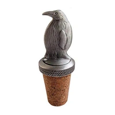 Image of 1000 Flags Emperor Penguin Wine or Spirits Pewter Bottle Stopper
