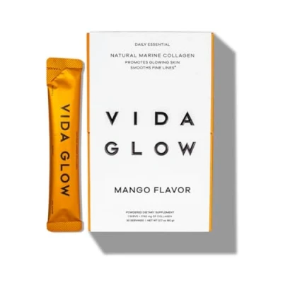 Image of Vida Glow Daily Essential Natural Marine Collagen Sachets 30 x 3g Mango