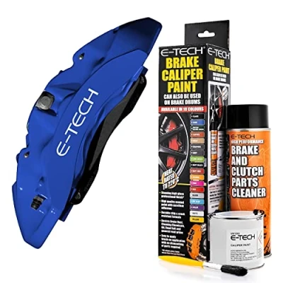 Image of E TECH Blue Brake Caliper/Drum Paint EBCP BL Complete Kit inc Paint/Cleaner &amp; Brush