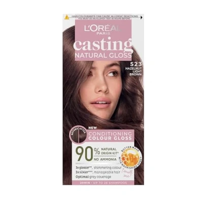 Image of L’Oréal Paris Ammonia Free Semi Permanent Hair Dye, 523 Brown Caramel, Glossy Colour, Natural Looking Finish, For up to 28 Shampoos, Casting Gloss, 1 Application