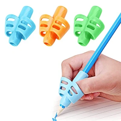 Image of DMFLY Pencil Grips, Grips for Kids Handwriting, Children Pen Writing Aid Grip Set Posture Correction Tool Preschoolers Children, Hollow Ventilation Design, 3 Pack