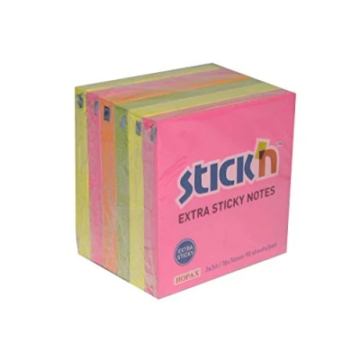 Image of Stick N 7EH7648 6x76mm Neon Extra Sticky Note Assorted Colour (Pack of 6)