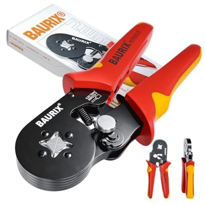 Image of BAURIX® Ferrule Crimping Tool [AWG 23 7] Ergonomic Handle Wire for End Ferrules Ideal Electricians and DIY Enthusiasts Crimper Electrician Tools