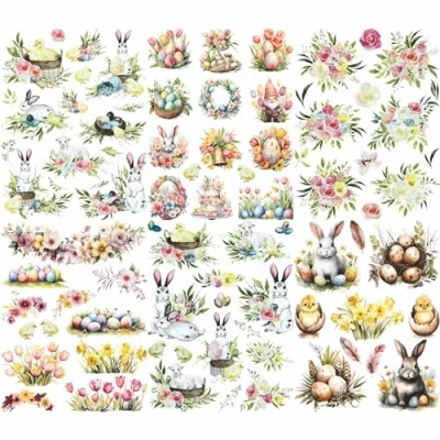 Image of Easter Watercolour Rice Paper, 8 x 10.5 inch for Decoupage Crafts