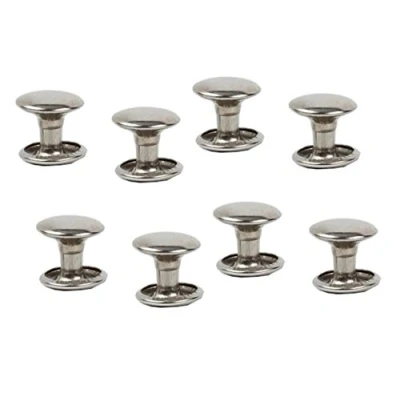 Image of 100 PCS 9MM Leather Rivets Silver Double Sided Rivet Tubular Metal Studs for DIY Craft Clothes Shoes Bags Belts Decoration Accessories