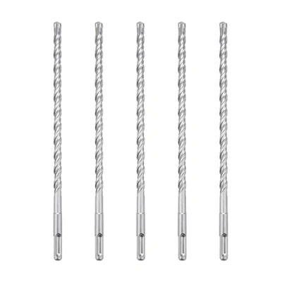 Image of hsawbit 5PCS Masonry Drill Bits Set with SDS Plus Shank, 8mm x 260mm Hammer Drills Tungsten Carbide Tip for Concrete, Brick, Cement Walls, Stone
